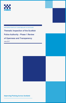 Link to Thematic Inspection of the Scottish Police Authority - Phase 1 Review of Openness and Transparency