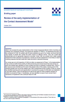 Link to Briefing paper - Review of the early implementation of the Contact Assessment Model